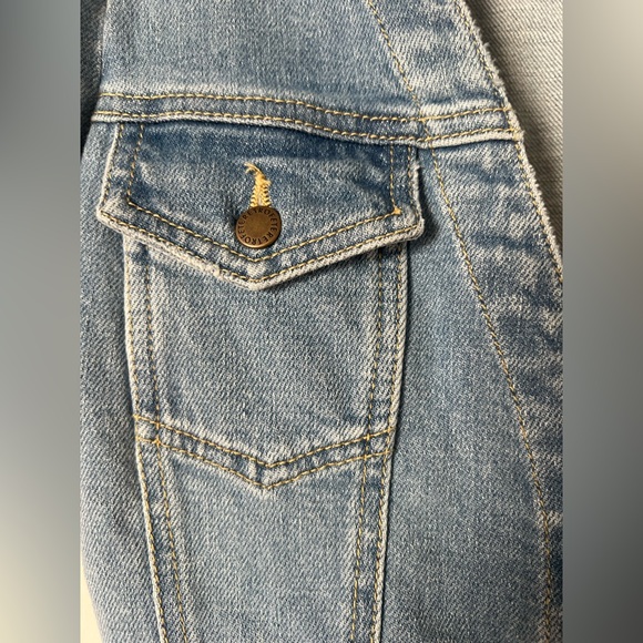 NWT Retrofete Annie Denim Button Up Puff Sleeve Dress in Laguna XS - Picture 9 of 16